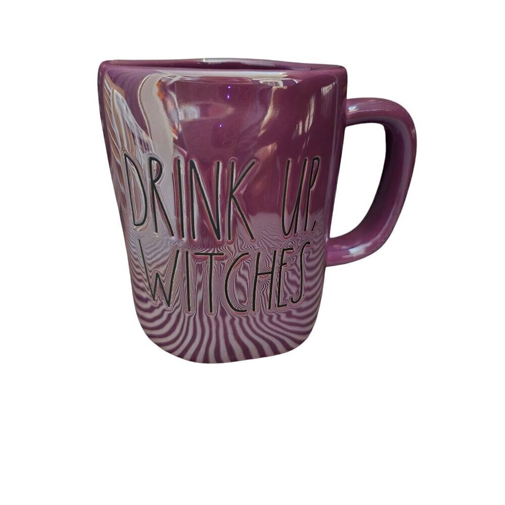 Rae Dunn Halloween Drink Up Witches Purple Luster Mug